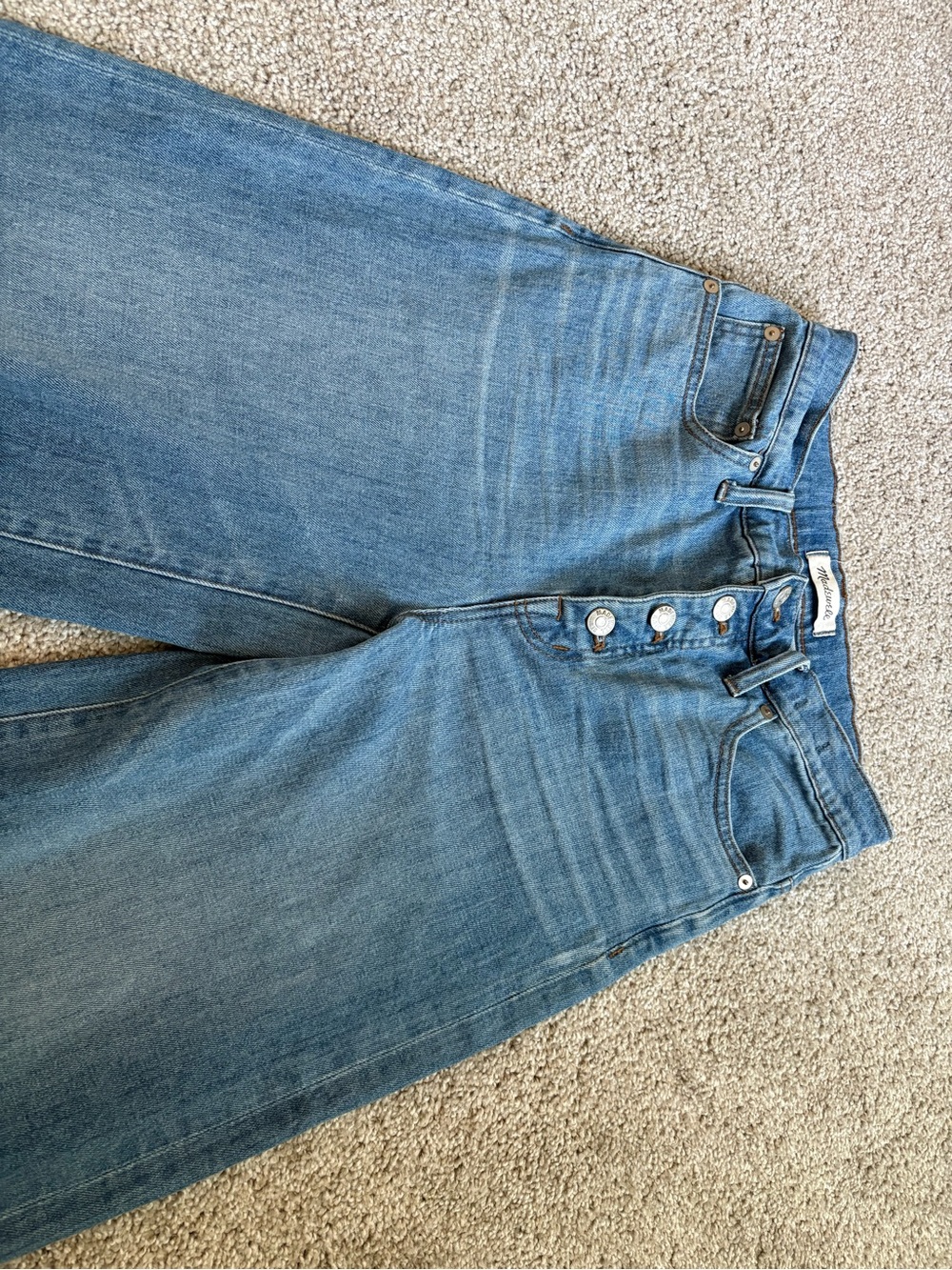 Madewell Wide Leg Cropped Jeans in Medium Blue - Picture 6 of 6